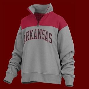 Pressbox Arkansas Mock-Neck Quarter- Zip Cozy Fleece Pullover. Size Small